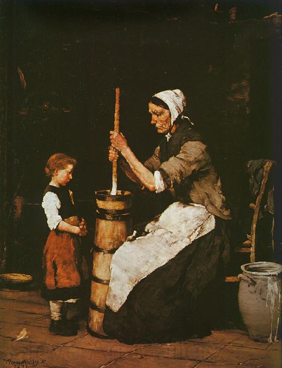 Mihaly Munkacsy Woman Churning Norge oil painting art